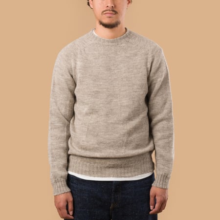 True Shetland Voe Crew Neck in Silver