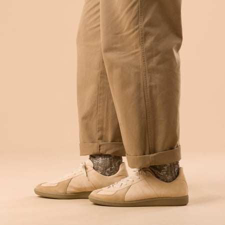 images flâneurs REPRODUCTION OF FOUND  German Military Trainer Beige Nubuck side