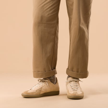 images flâneurs REPRODUCTION OF FOUND  German Military Trainer Beige Nubuck front