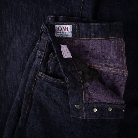 images flâneurs ONI DENIM  277 17oz Just Right Straight Bumpy Denim murasaki  (4)