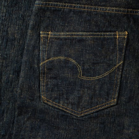 images flâneurs ONI DENIM  277 17oz Just Right Straight Bumpy Denim Oudo back pocket