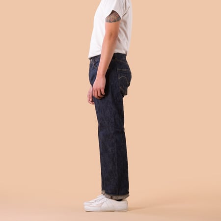 images flaneurs ONI Denim 270-KASE 16oz Natural Indigo New Regular Straight Denim de profil