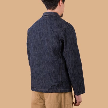 images flâneurs veste ONI DENIM  03502-KASE 16oz Natural Indigo Coverall Jacket de dos