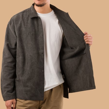 image flâneurs veste Jackman noir Sumi Coach Shirt Black (5)