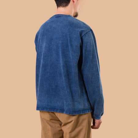 L/S Heavy Crew Tee Indigo Shave