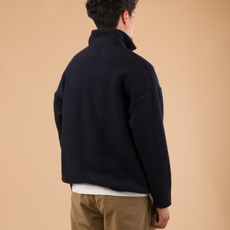 Wool Himo Polo Navy