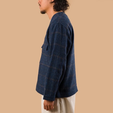 image de profil UNIVERSAL WORKS x FLÂNEURS Harris Tweed Plaid Cabin Jacket Navy