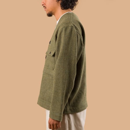 image de profil UNIVERSAL WORKS x FLÂNEURS Harris Tweed Plaid Cabin Jacket Green