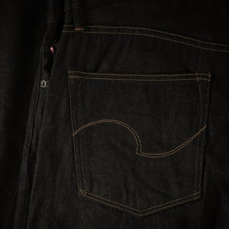 image flâneurs jeans black ONI DENIM 222-BKOL detail back pocket
