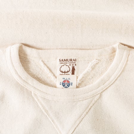 SAMURAI JEANS sweatshirt manches longue ecru col