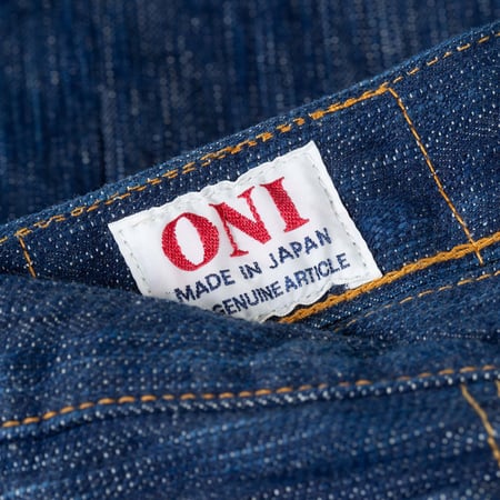 flâneurs ONI DENIM  274 Awa Shoai Natural Indigo Regular Straight Selvedge Denim tag