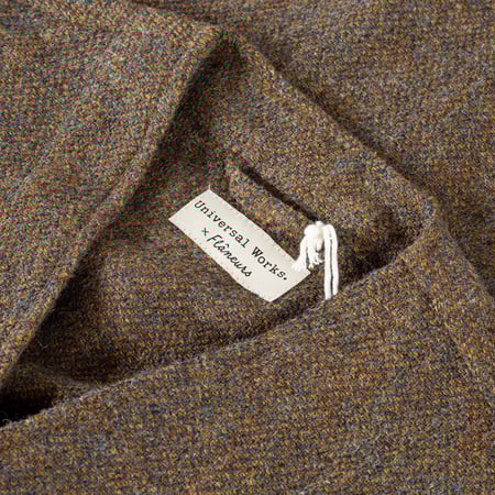 UNIVERSAL WORKS x FLÂNEURS Harris Tweed Plaid Cabin Jacket Gold col