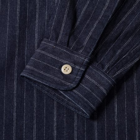 image flâneurs Omoto Denim chemise 5122 Dobby Stripe Shirt_détail