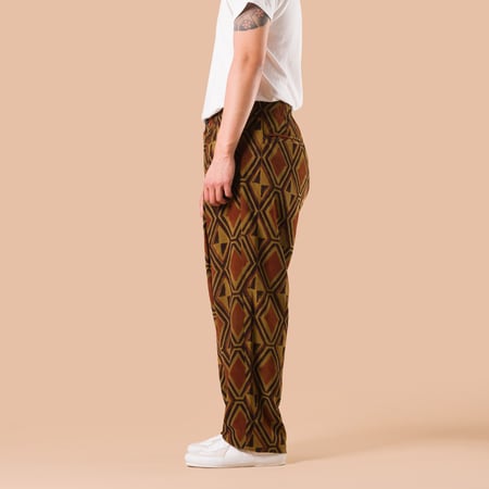 Pantalon en velours à motif bloc print Kardo X Flâneurs side