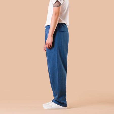 Pantalon à pinces indigo Kardo X Flâneurs side