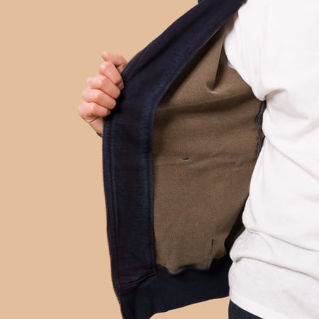 Image-Flâneurs_SAMURAI JEANS / Natural Indigo x Kakishibu Heavyweight Zip Hoodie_Intérieur