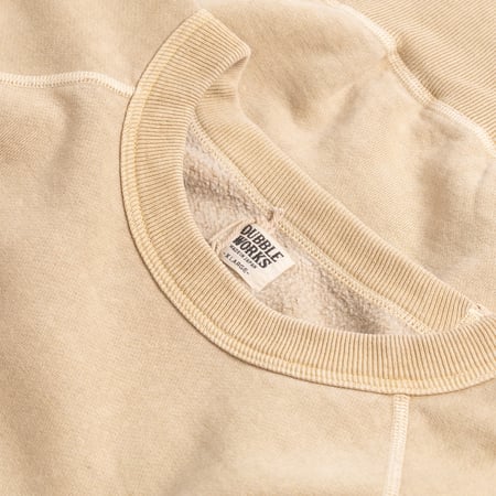 Flatseams Raglan Sweatshirt Pigment Dye Dark Beige