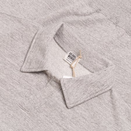 Image-Flâneurs_DUBBLE WORKS / Cut Off Sleeve Sweat Polo Heather Grey_detail
