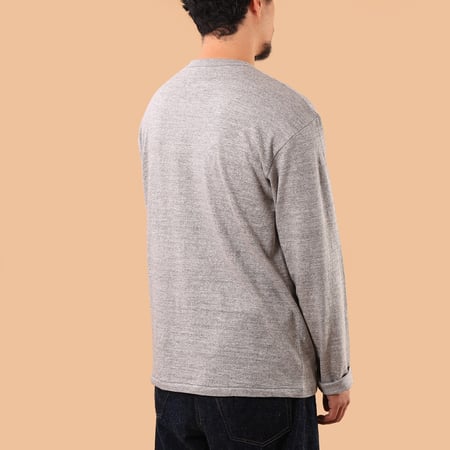 Lot 5907 Long Sleeve Henley Neck T-Shirt Heather Grey