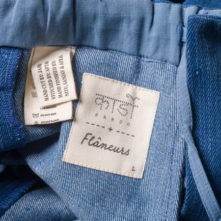 image pantalon à pinces indigo KARDO X FLANEURS detail 2