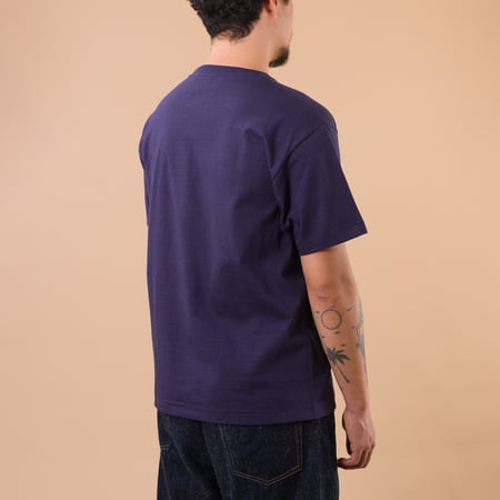Image-Flâneurs_DENIME / Lot. 273 Crew Neck Pocket T-Shirt Navy_de-dos