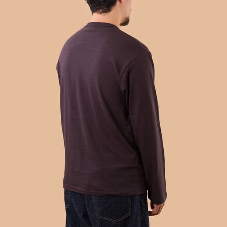 Image-Flâneurs_WAREHOUSE & CO. / lot. 5906 T-shirt L/S No Print Crew Sumikuro_de-dos