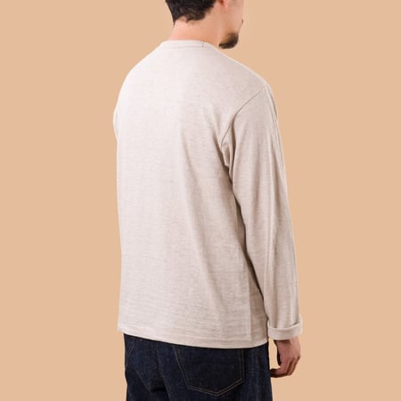 Image-Flâneurs_WAREHOUSE & CO. / Lot. 5906 L/S Crewneck T-Shirt Oatmeal_de-dos