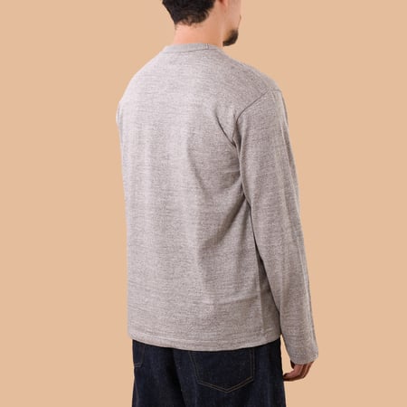 Image-Flâneurs_WAREHOUSE & CO. / Lot. 5906 L/S Crewneck T-Shirt heather Grey_de-dos
