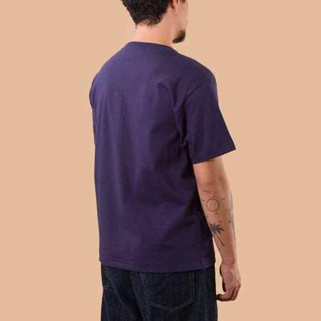 Image-Flâneurs_DENIME / Lot. 273 Crew Neck Pocket T-Shirt Navy_de-dos