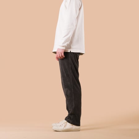 Image-Flâneurs_GOOD ON / Knit Corduroy Pants P-Black_de profil