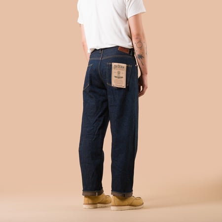 Image Flâneurs jeans ONI DENIM / 822ZR-LBR 20oz Secret Denim Super Wide Tapered Light Brown de dos