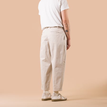 image flâneurs porté de dos Beams 2 Pleats Twill Trousers 1