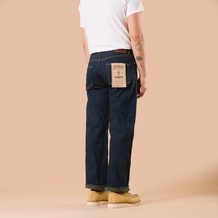 Image-Flâneurs_ONI DENIM / 200ZR-OLV 20oz Secret Denim Wide Straight Olive Weft_de dos