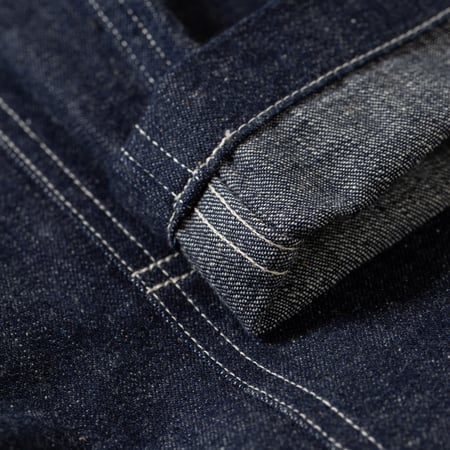 détail revers flaneurs Warehouse Lot. 1239 1930's WPA Double Knee Denim Trousers Indigo (8)