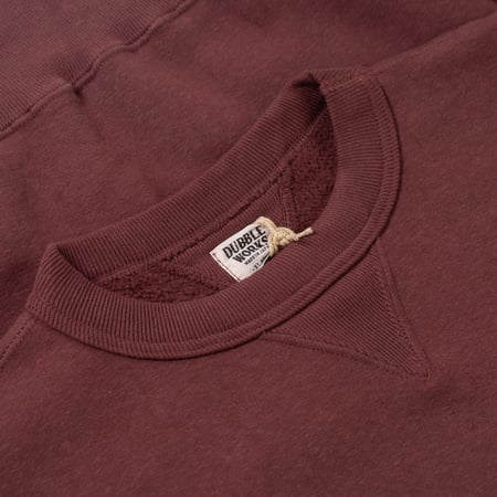 détails flaneurs DUBBLE WORKS  Loopwheel Sweat bordeaux (1)