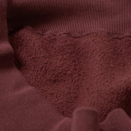 détails flaneurs DUBBLE WORKS  Loopwheel Sweat bordeaux (3)