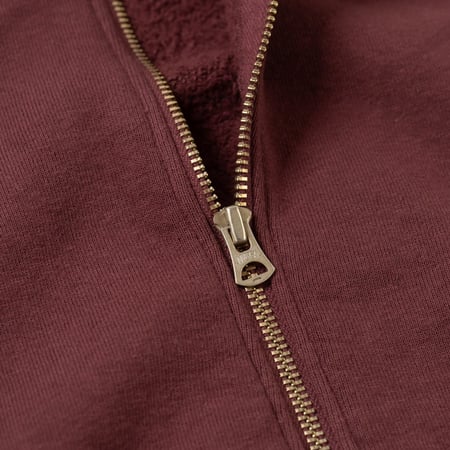 detail flaneurs DUBBLE WORKS  Loopwheel zip-up Sweat Hoodie Bordeaux (1)
