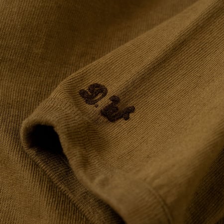 image colflaneurs DUBBLE WORKS Heavyweight Short Sleeve Tee Khaki manche