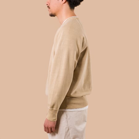 Flatseams Raglan Sweatshirt Pigment Dye Dark Beige