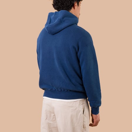 image de dos flaneurs DUBBLE WORKS  Loopwheel  Sweat Hoodie indigo
