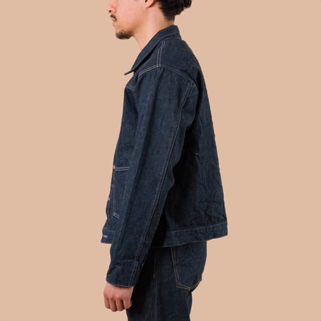 image flaneurs ONI DENIM 03517 Ishikawadai 15oz Old Design Jacket de profil