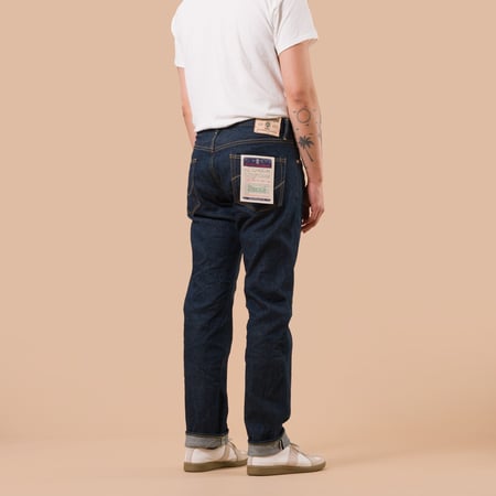 image flaneurs ONI DENIM 121S Ishikawadai 15oz Slim Tapered Stretch Jean de dos