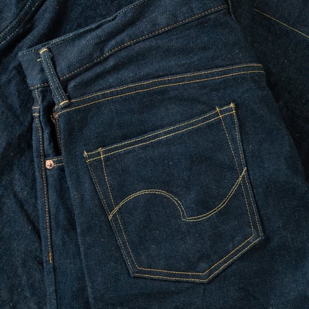 details flaneurs pocket  ONI DENIM 121S Ishikawadai 15oz Slim Tapered Stretch Jean (4)