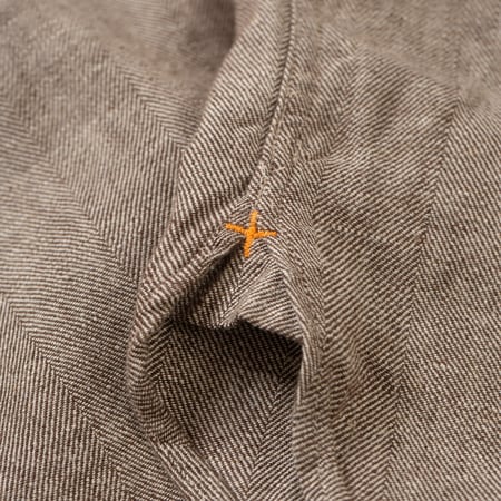 Band Collar Pullover Herringbone Natural