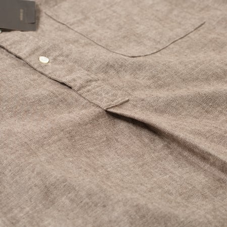 image détail col flaneurs chemise sans col herrigbone brown Beams Plus Japan (4)