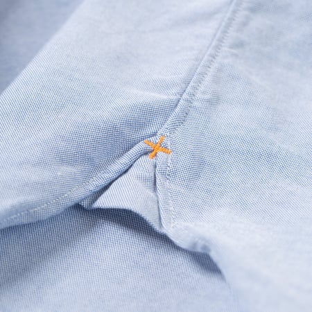 image hirondelle de dos flaneurs chemise oxford bleu ciel Beams Plus Japan