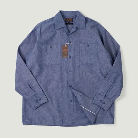 Military Open Collar Chambray Blue
