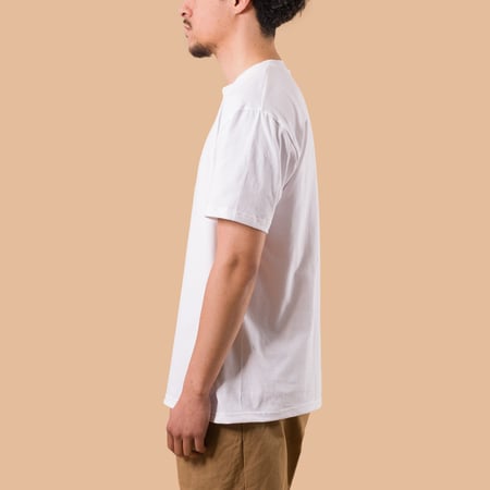 flâneurs  teeshirt henley basic BEAMS PLUS 2 Pack Henley Tee White de profil