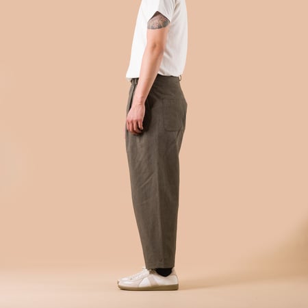 Canvas Trousers Dark Moss Gray