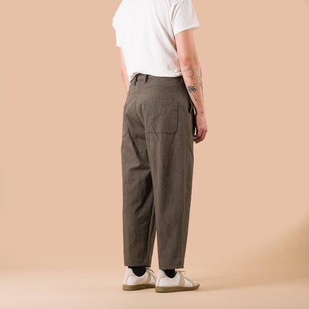 Canvas Trousers Dark Moss Gray